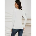 thumbnail image 5 of Womens Long Sleeve T Shirt Scoop Neck Shirts Skinny Fitted Casual Basic Tops, 5 of 5