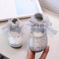 thumbnail image 2 of Rhinestone Shoe Laces Style Girls Bright Diamond Bow Princess Shoes Spring Fall Rubber Soft Sole Leather Fall Dress Shoes, 2 of 7