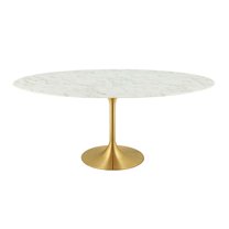 Modern Deco Contemporary Urban Design Kitchen Dining Room Dining Table, Metal Steel Artificial Marble, Gold White