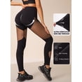 thumbnail image 4 of Takusun Women's Fishnet Seamless High Waisted Tummy Control Workout Leggings Pants Black, 4 of 5