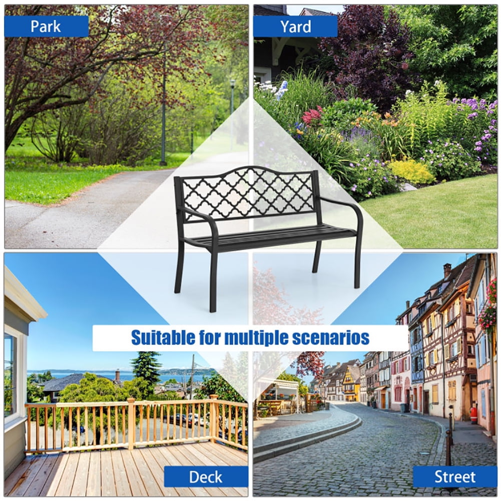 Aimee Lii 50 Inch Patio Garden Bench Loveseats, Outdoor Patio Furniture, Lawn Chairs