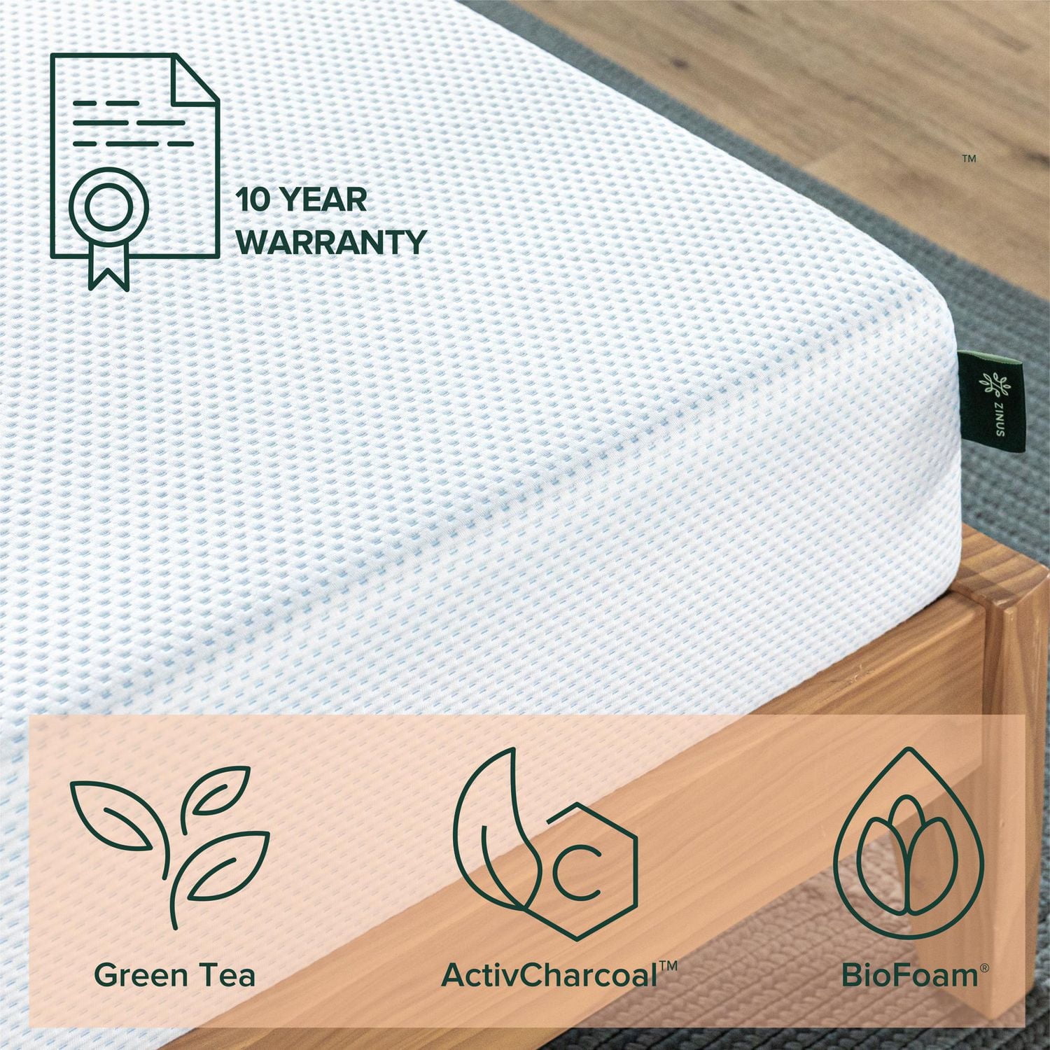 Zinus Green Tea 10 inch Memory Foam Mattress