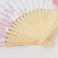 thumbnail image 4 of Efavormart 5-Pack Paper Folding Fans in Blue French Toile Pattern, Handheld Party Favors Fan in White & Pink Toile, 4 of 5