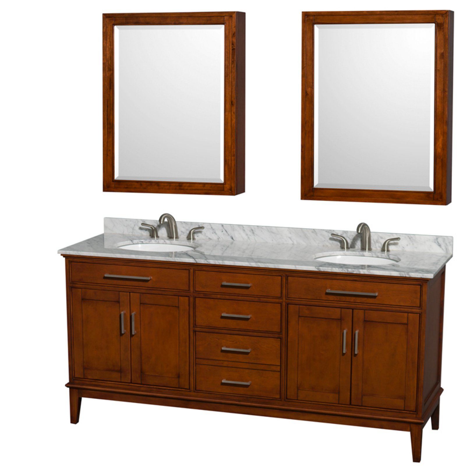Wyndham Collection Hatton 72 inch Double Bathroom Vanity in Dark