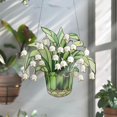 thumbnail image 5 of JilgTeok 1 Packs Lily of The Valley Acrylic Sun Catcher Stained Glass Decor Stained Glass Wall Art Window Decor r for Bedroom Living Room Wall Home Decor, 5 of 8