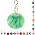 thumbnail image 2 of Pom Pom Keyring Faux Fur Decorative Fuzzy Ball Keychain Bag Charm for Women, 2 of 10