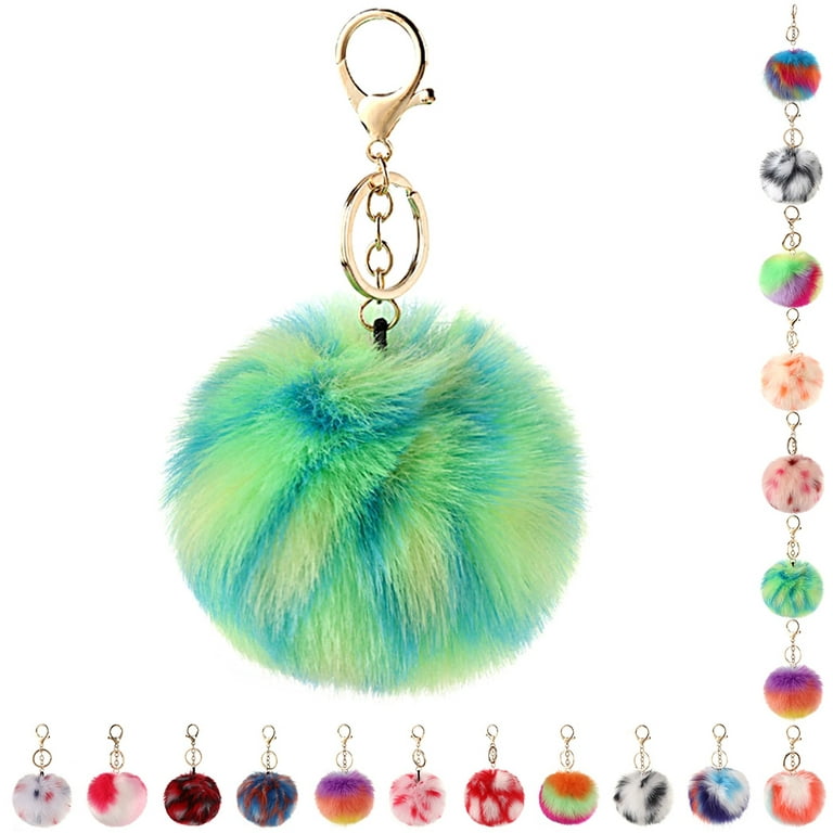 Coofit Pom Pom Keyring Faux Fur Decorative Fuzzy Ball Keychain Bag Charm for Women, Adult Unisex, Size: One Size