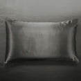 thumbnail image 5 of Soft Silk 7 PC Bed Sheet Set 15" Inches Deep Pocket (1 Fitted 1 Flat 2 Pillow Cases 1 Duvet Cover 2 Pillow Shams) 800 Thread Count Full Size Dark Grey Solid, 5 of 5