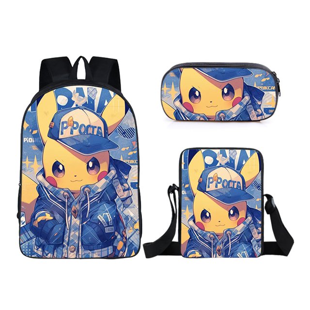 Lovable Bao Kemeng Student Schoolbag Three-piece Set, Boys And Girls Schoolbag, Large Capacity Backpack-week