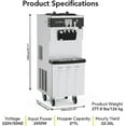thumbnail image 7 of EastVita Commercial Ice Cream Machine, 4.7-5.8Gal/H Soft Serve Machine, 1200W Countertop Soft Serve Ice Cream Yogurt Machine with 7L Hoppers &1.8L Cylinders for Party Restaurant Snack Bar, 7 of 7