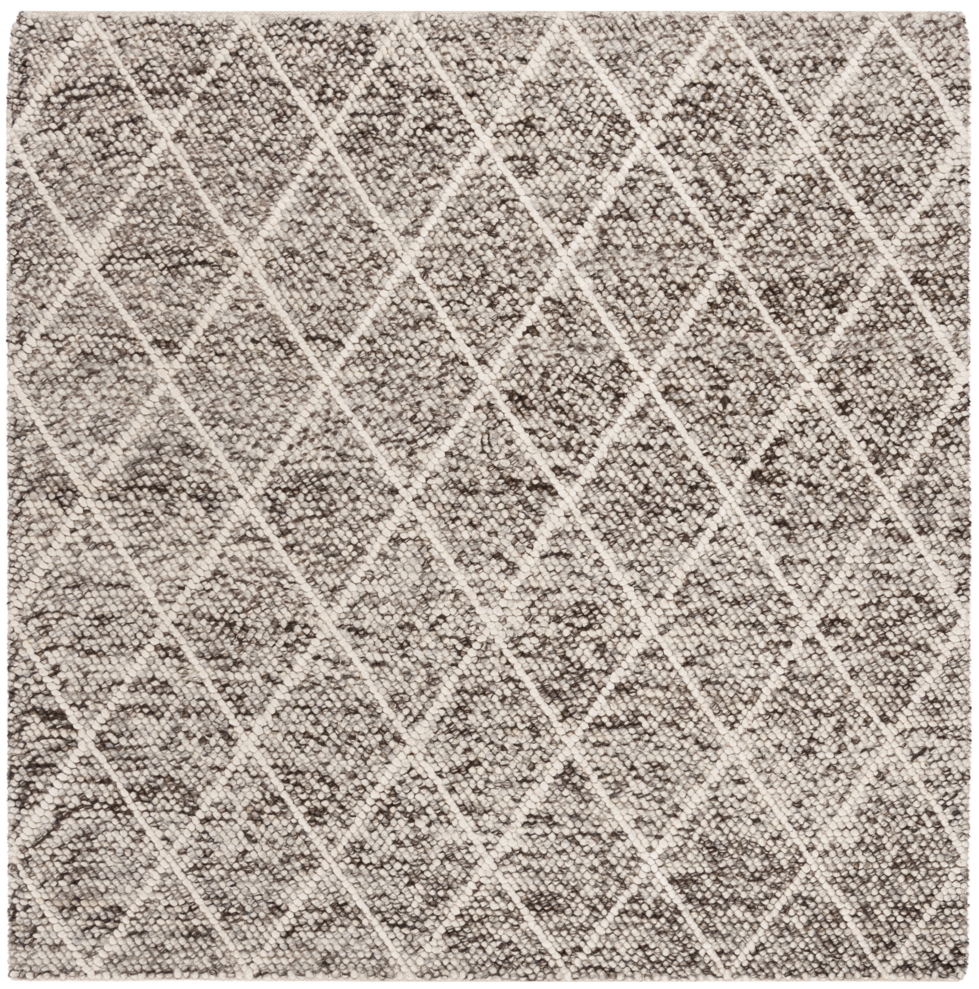 SAFAVIEH Natura Taegan Geometric Diamonds Area Rug, Ivory/Stone, 6' x 6' Square