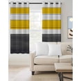thumbnail image 2 of Black Yellow Wooden Blackout Curtains for Bedroom/Living Room, Thermal Insulated Kitchen Curtains, White Hardwood Plank Board Rural Grommet Darkening Window Treatment Drapes 42"x84"x2, 2 of 8