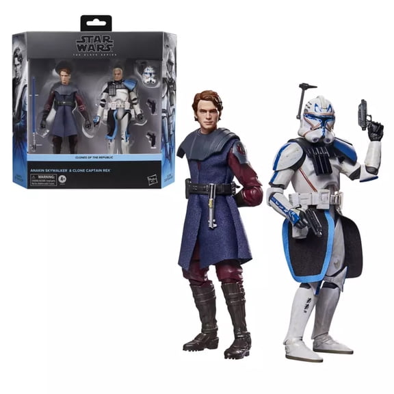 Star Wars The Black Series Anakin Skywalker & Clone Captain Rex 6 Inch Figure Set