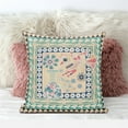 thumbnail image 2 of Love Your Vase Peacock Indoor/Outdoor Pillow with Removable Cover in Beige Green Pink18x18, 2 of 7