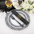 thumbnail image 3 of 350pcs Silver Party Dinnerware Set for 50 Guests, Silver Wedding Plates Disposable Heavy Duty, Including :50 Dinner Plates, 50 Dessert Plates, 50 Cups, 50 Napkins, 50 Sliver Silverware Set, 3 of 16