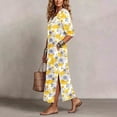thumbnail image 5 of Ayolanni 3/4 Sleeve Fall Dresses for Women V Neck Plus Size A-Line Maxi Dresses Floral Holiday Flowy Babydoll Long Dress Yellow L, 5 of 7