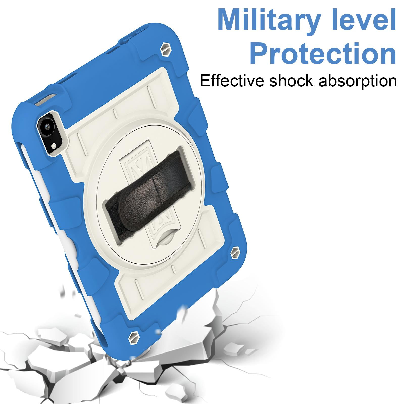 TECH CIRCLE for Apple iPad Mini (A17 Pro/A15) 7th/6th Generation Case 8.3-Inch (2024/2021 Release), Durable Shockproof Protective Back Cover Case with Kickstand /Hand Strap /Shoulder Strap, Blue