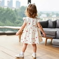 thumbnail image 4 of Zszcpp Baby Girls Dresses Fly Sleeve Cherry Prints Round Neck Soft Princess Adorable Personality Going Out Travel Holiday Dress Casual Dresses, 4 of 6