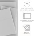 thumbnail image 5 of Noble Linens 4 Piece Solid Microfiber Bed Sheet Set, Light Gray, Queen, 5 of 10