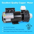 thumbnail image 5 of LINGXIAO SPA Pump, 3HP Hot Tub SPA Pump, 2 Speed LX SPA Pump Motor 220V to 240V, 2" Port, 56 Frame (Model: 56WUA300-II), 5 of 6
