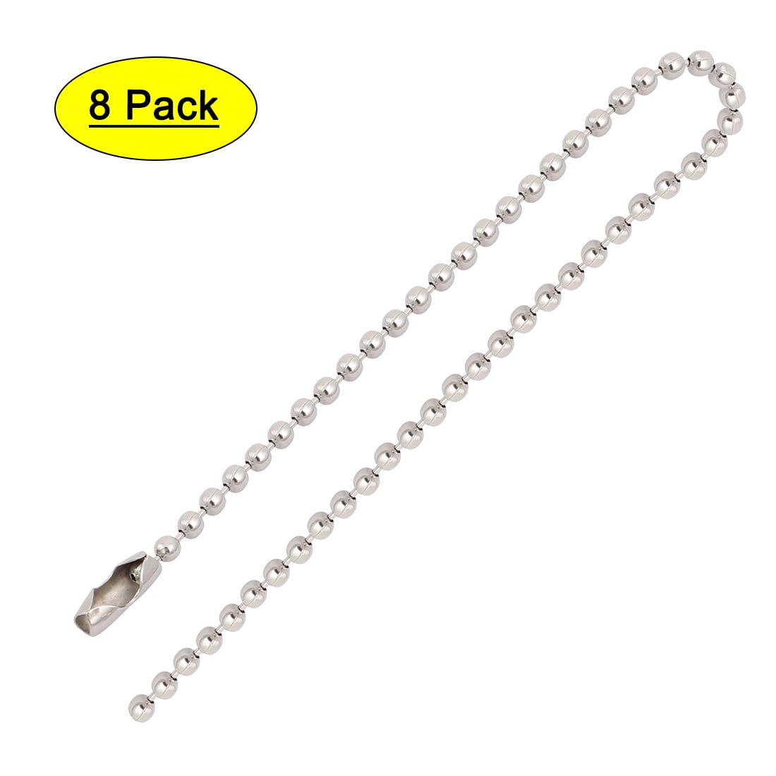 10Pcs Metal Plated Iron Clasp Ball Chain Keychain White 2.4mm Dia 15cm Length 