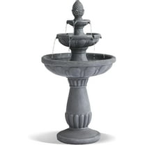 Magic Union Italian Outdoor Water Fountain, 3 Tiers Bubbler Garden Waterfalls Fountains, 40.6" H Tall Roman Pillar Floor Water Fountain for Indoor, Yard, Lawn and Garden Décor