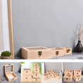 thumbnail image 6 of Wooden Square Hinged Storage Boxes Craft Gift Storage Container Dust Jewelry Box, 6 of 6