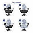 thumbnail image 4 of Rose Office Chair Slipcover, Monochrome Design Pattern of Romantic Flower Petals Leaves, Protective Stretch Decorative Fabric Cover, Standard Size, Dark Violet Ceil Blue, by Ambesonne, 4 of 5