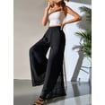thumbnail image 6 of Women'S Chiffon Dress Beach Wide Leg Palazzo Pants Trouser Black L, 6 of 9