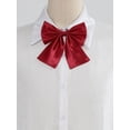 thumbnail image 2 of INSPIRE CHIC Nœud Papillon Pré-Noué pour Femme, Sangle Ajustable, Nœud Papillon, Couleur Unie, Taille Unique, Rouge, 2 of 6