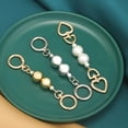 thumbnail image 4 of 2Pcs Charm Purse Woman DIY Bag Strap Extender Pearl Extension Chain Handbag Handles Bag Belt Bag Accessories C, 4 of 8