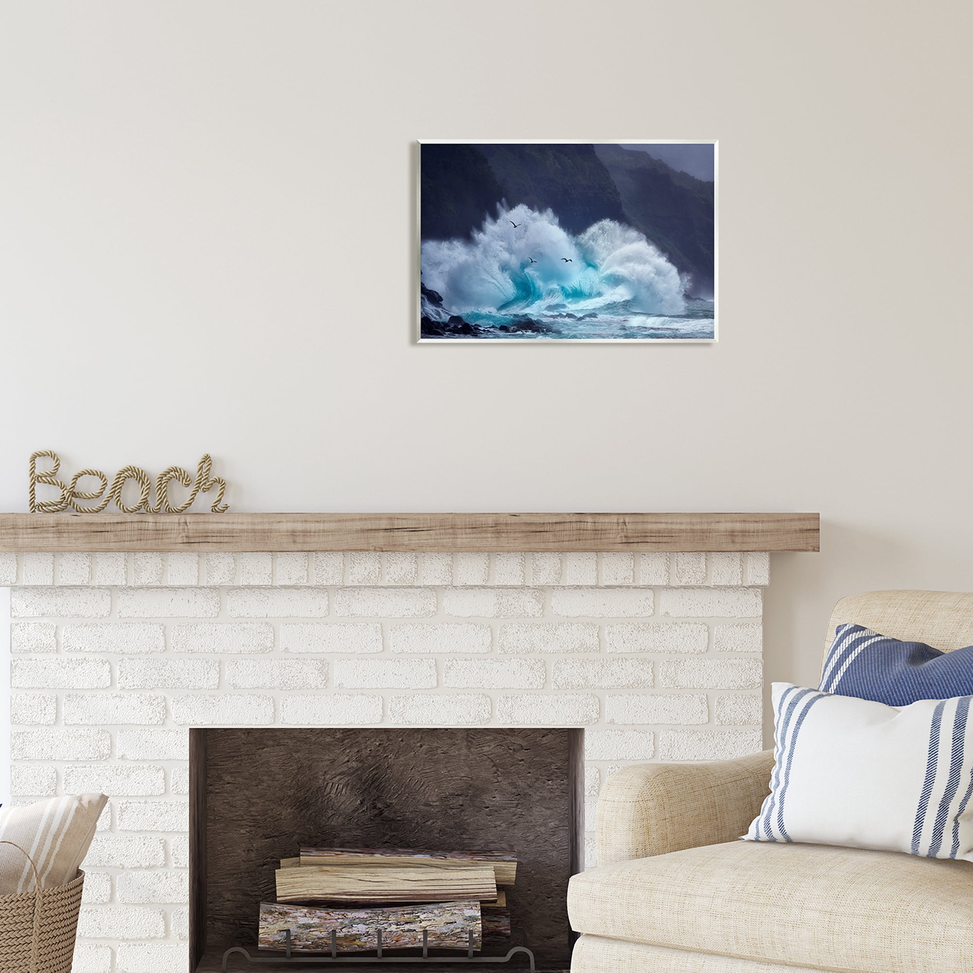 Stupell Industries Tsunami Waves Landscape Nature Photography Unframed Art Print Wall Art, 19 x 13