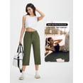 thumbnail image 6 of BALEAF Women's Athletic Capri Pants Lightweight Quick Dry Stretch Zipper Pocket Travel Casual Outdoor UPF 50+ Army Green M, 6 of 7