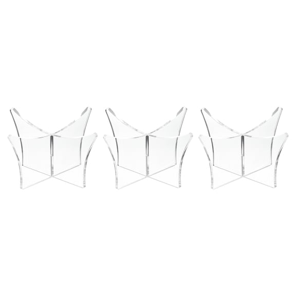 Uxcell 4.7" Acrylic Ball Display Stand Holder for Football Basketball Clear 3 Pack