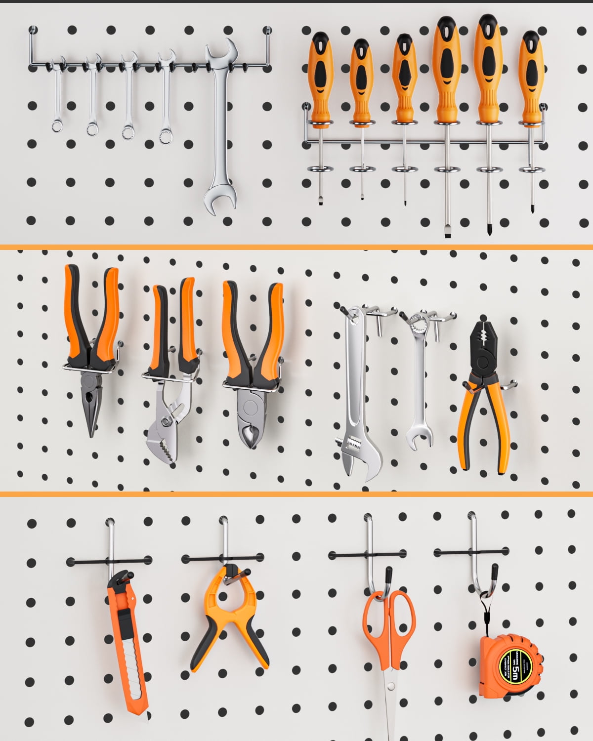 INCLY Pegboard Hooks Set for Hanging Tools, 206PCS Heavy Duty Peg Hook Hanger & Holder Fit 1/4 1/8 Inch Pegboard for Craft Assortment Garage Organizer Bins Attachment Peg Board Accessories