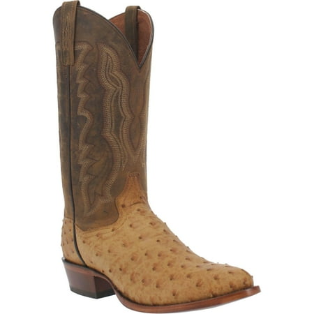 

Men s Dan Post Gehrig Ostrich Boots Handcrafted Saddle Tan