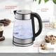 thumbnail image 5 of Hervidor eléctrico Speed-Boil para café y té, caldera de agua de 1,7 l, 1500 W, vidrio de borosilicato, fácil de limpiar, apertura ancha, apagado automático, mango de tacto fresco, luz LED. rotación, 5 of 5