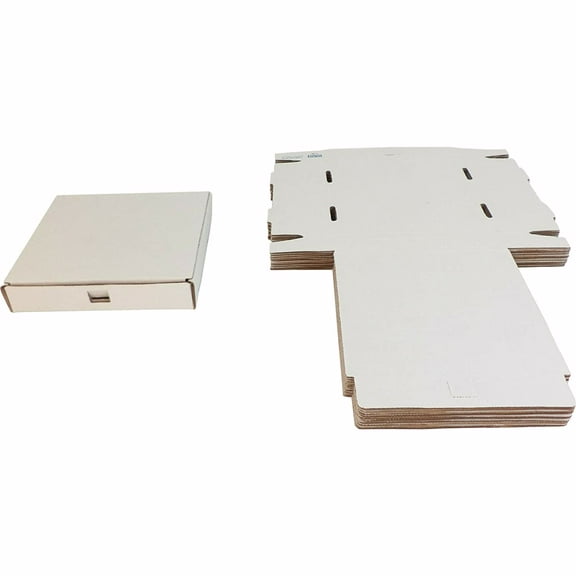 (10) White 7" Record Cardboard Shipping Boxes - 1-7 Capacity