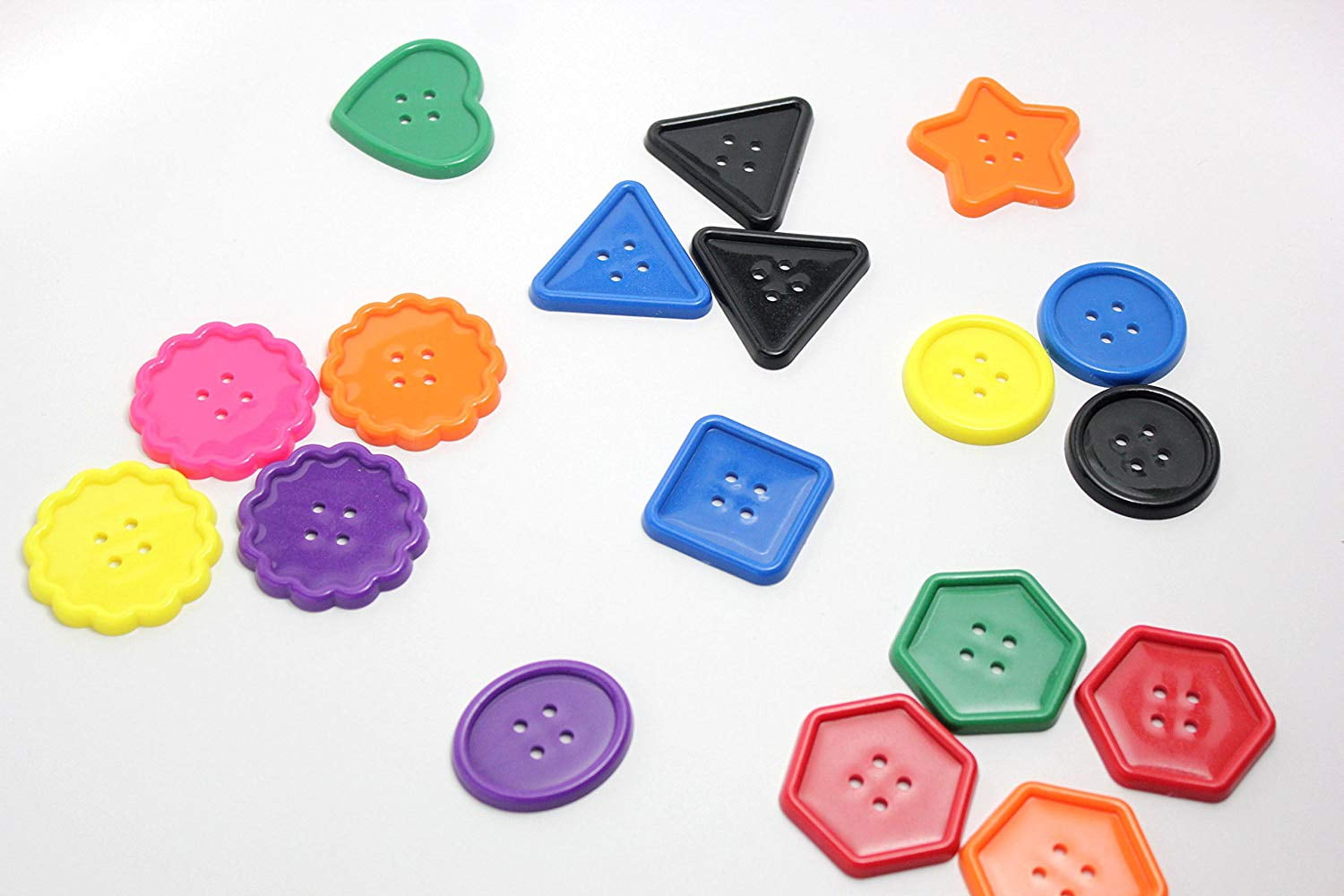 Set of 30 Large Buttons 1-3/4 - Large plastic button lacing Toy - Perfect  color and shape sorting manipulative Toddler Busy Bag 