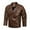 Coffee-A, variant on IYTR Men's Leather Jackets Solid Color Zipper Stand-up Collar Long Sleeve Jacket Casual Baseball Uniform Leather Jacket with Pocket Coffee XL