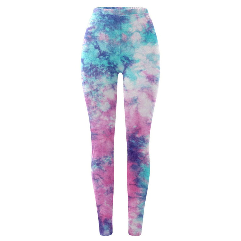 NKOOGH Insulated Leggings for Women Cold Weather Gothic Leggings 3X Women  Autumn And Winter Colorful Tie Dye Low Waist Leggings