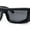 Matte Black - Black, variant on Trendy Devil Horn Thick Rectangle Plastic Flat Top Sunglasses Blue - Blue Mirror