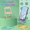 thumbnail image 2 of Mini Chair Shape Phone Holder,1Pc Foldable Universal Candy Color Cell Phone Stand Mobile Multi-Angle Cradle for Tablet Phone Yellow, 2 of 15