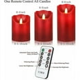thumbnail image 3 of Bougies LED Rouges 10/12/15cm Ensemble de 3 Bougies en Cire Véritable Sans Flamme avec Flammes Artificielles Réalistes en LED et Télécommande avec Fonction Minuterie, 3 of 4
