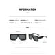 thumbnail image 4 of Gafas de sol cuadradas de gran tamaño para exteriores, para playa, vacaciones, para hombres y mujeres, marco negro, película negra y gris, 4 of 4