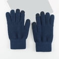 thumbnail image 2 of AWZXDE Mens Gloves Solid Color Winter Thickened Knitted Outdoor Warm Screen Snowman Embroidered, 2 of 5