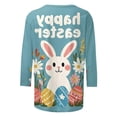 thumbnail image 4 of Ounisa Womens 3/4 Sleeve T Shirts Crew Neck Easter bunny Printed Loose Fit Pullover Casual Spring Festival Daily Wear Tops S-3XL, 4 of 5