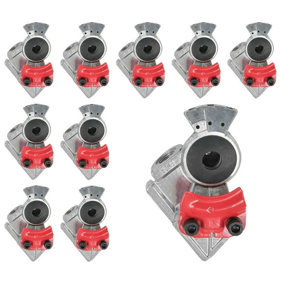 (10 Pcs) 37 Degree Angle Glad Hand for Semi Trucks - Red Universal Aluminum Gladhand for Semi Trailers - Red Emergency Handshake Kit Air Hose Brake Coupling Connector Part