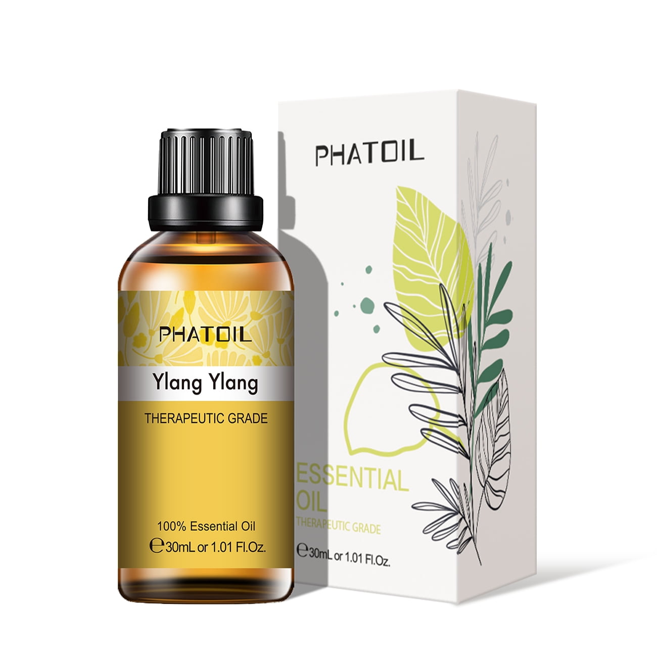 PHATOIL Ylang Ylang Essential Oils for Diffusers Humidifier 100% Pure Natural Aromatherapy Massage Bath Sleep Relaxation 30ml/1.01 fl.Oz