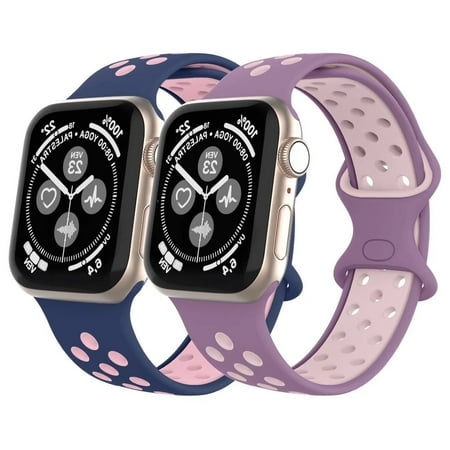 Adepoy Compatible for Apple Watch Band 38mm 40mm 42mm 44mm, Breathable Soft Silicone Wristbands Adjustable Bands for Apple iWatch Series 7, 6, 5, 4, 3, 2, 1, SE, Nike+, Edition"